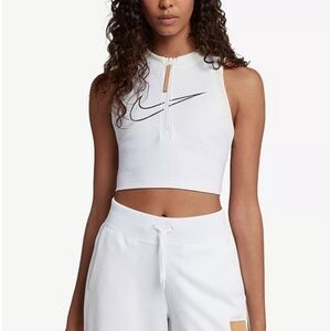 NWT Nike Sportswear Mesh-Back Cropped White Tank Top SOLD OUT